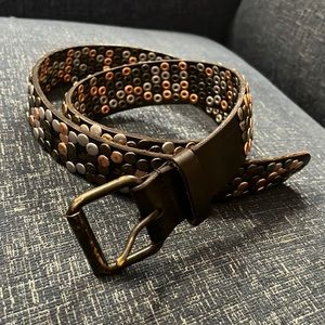 Sundance Amsterdam Heritage studded leather black belt size Med.